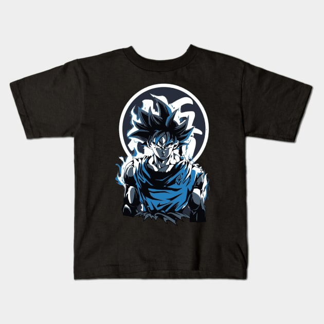 Blue DBZ hero Kids T-Shirt by el dorado